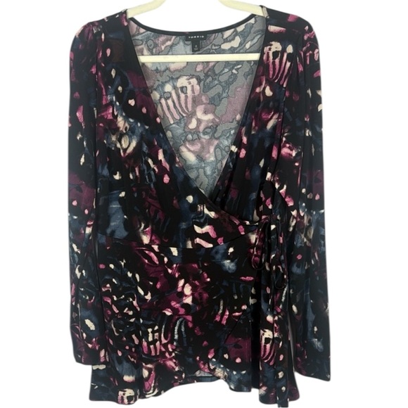 Torrid Studio Knit Surplice Wrap Long Sleeve Top Size 0 - Picture 13 of 14